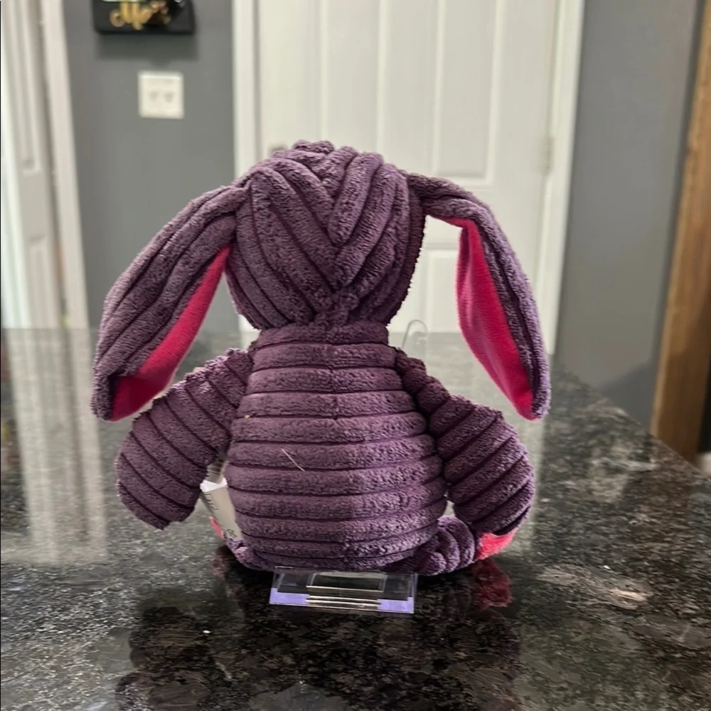 Prime Pets Dog Toy Adorable Plush Bunny Squeaky Purple & Pink NWT 11” x 8”